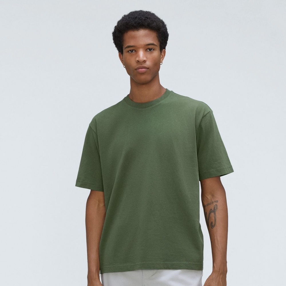 Everlane Men’s SUPER SOFT Army Green Cotton Tee Sz M